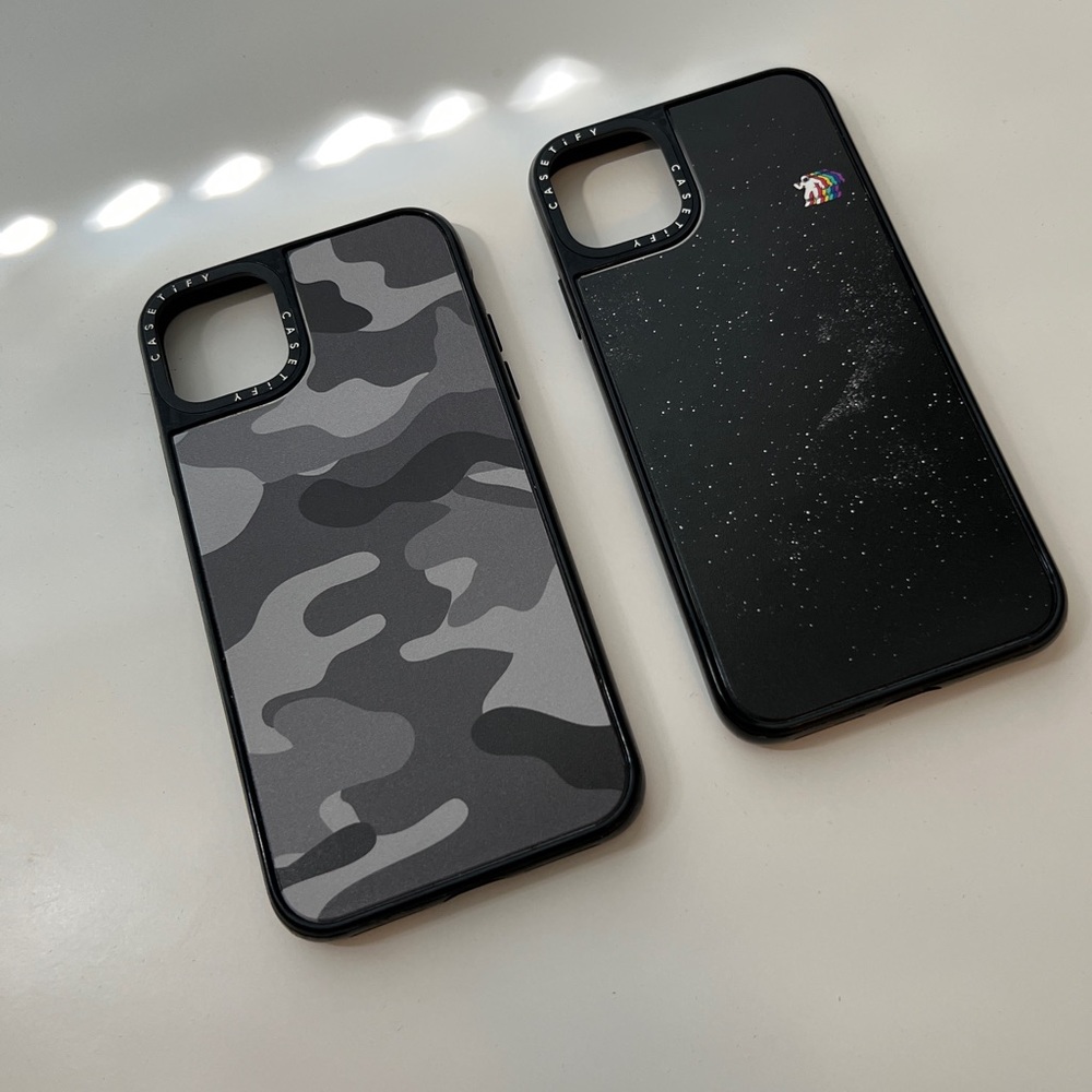 Casetify Cases for iPhone 11 Pro Max - Pack of 2, Camo Grey & Gravity V2